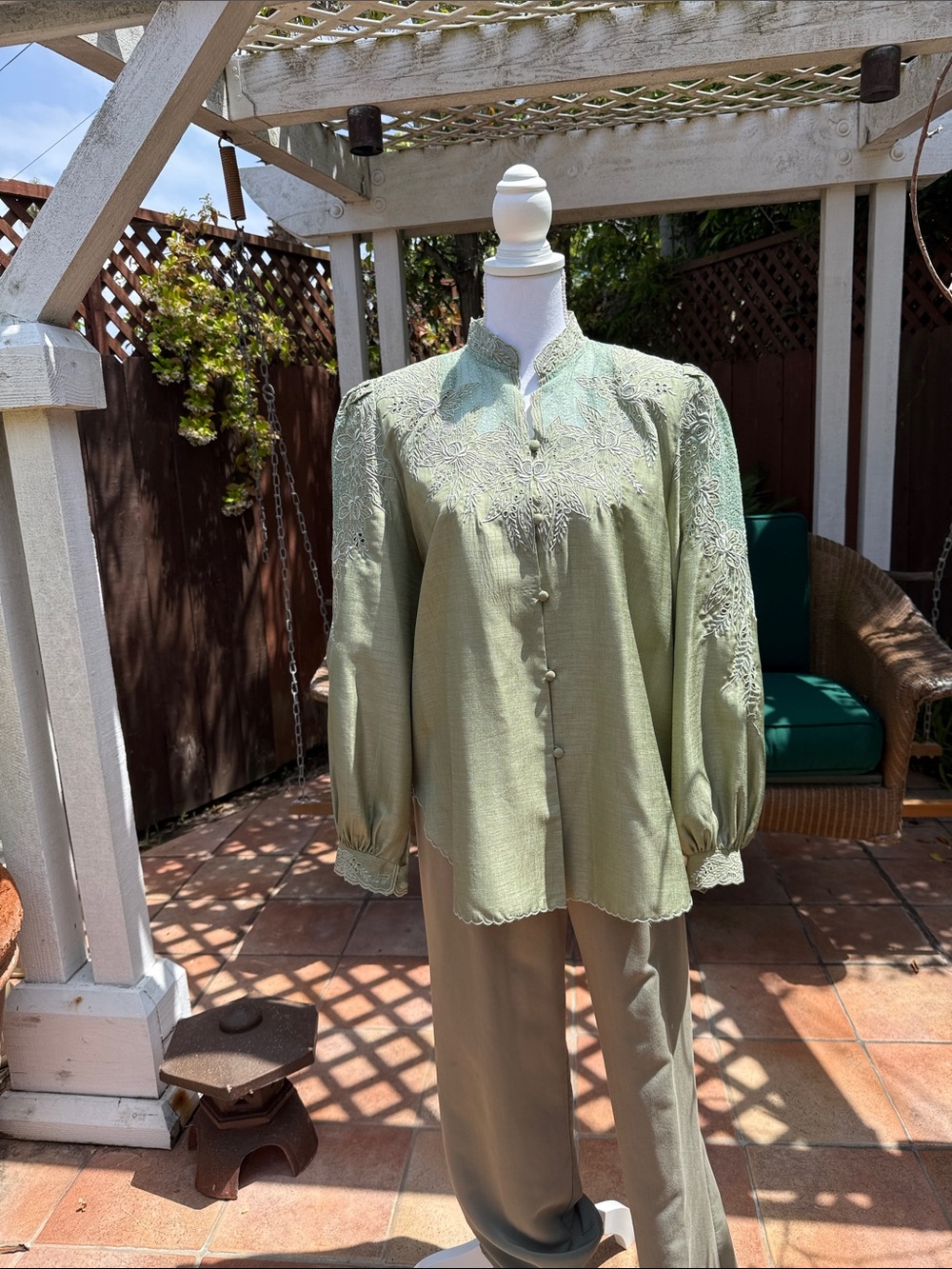 Embroidered, Eyelet Blouse